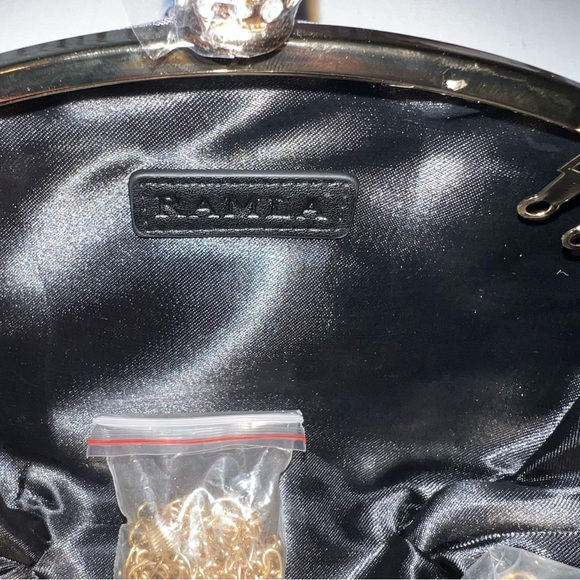 RAMLA Purple Jeweled Clutch with Chain Handbag NWOT - Picture 7 of 9